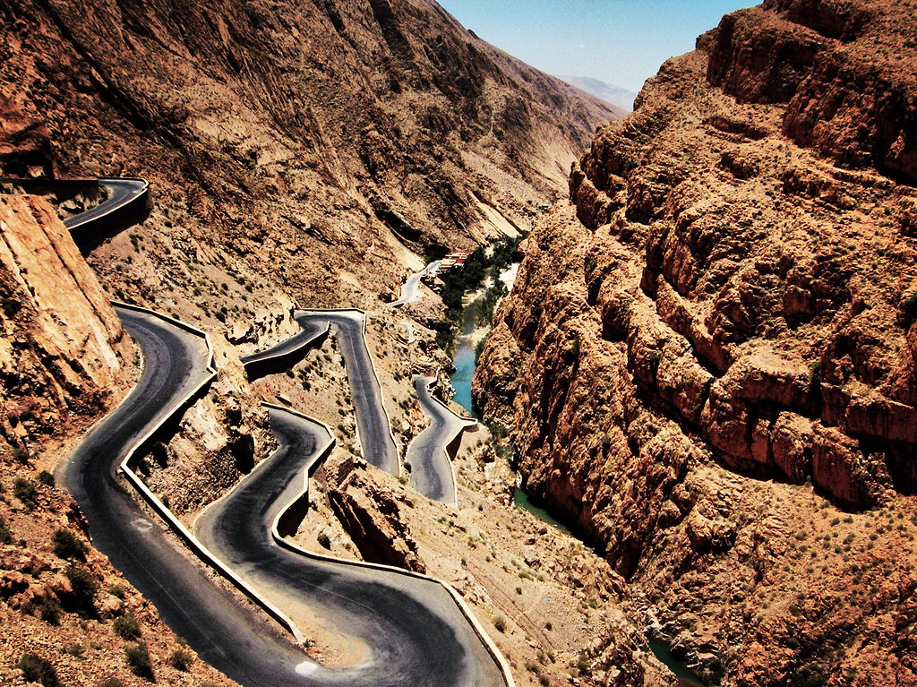 winding road in the high atlas mountains
