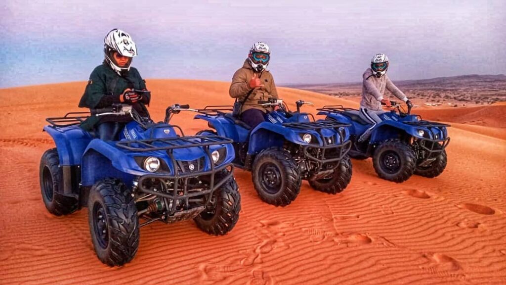 1-hour excursion One hour quad bike excursion in the Erg Chebbi dunes, leaving from Merzouga Village price from 50 Euro per an hour